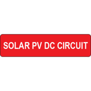 Solar Label - PV DC Circuit