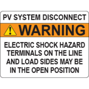 Solar Label - PV System Disconnect