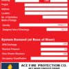 Hydraulic system sign with ACE Fire Protection sample branding and blank data fields