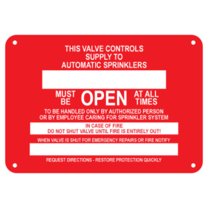 Customizable Sprinkler Valve Open Signs